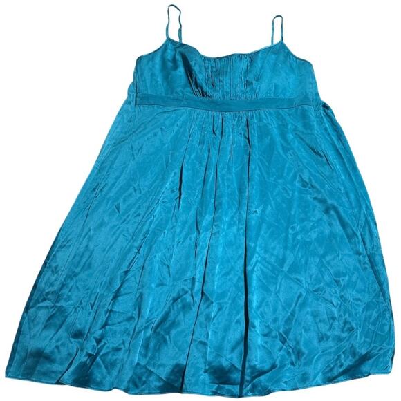 NWT Laundry by Design Silk Babydoll Dress Womens Size 12 LXMU0461 Blue MSRP $245 - Picture 1 of 11